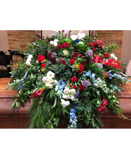 Custom Designed Casket Spray Add Color in Instructions