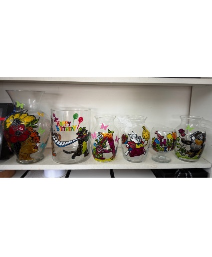 Custom hand painted vases 