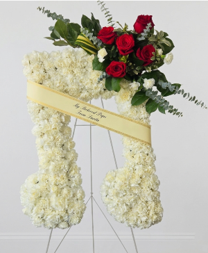 Custom Made Sympathy Tribute Standing Spray 