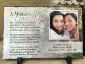 CUSTOM MEMORIAL PLAQUE 