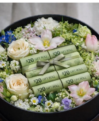 Custom Money Gift Flower Box – Surprise Cash Rolls Pre-Order For Next Day Delivery 