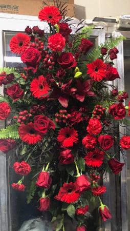 Custom Standing Spray Standing Funeral Spray