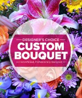 Designers Choice seasonal blooms Vase