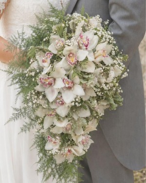 CYMBIDIUM CLASIC CASCADING  BRIDAL BOUQUET