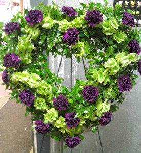 D10 open heart purple & green