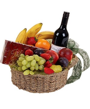 Chocolate Wine Gift Basket  