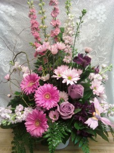 D245 PINK GERBS & HUMMINGBIRD MIX