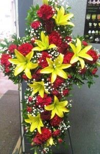 D3 cross with lilys