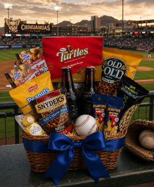 Dad at the Ballpark Basket Call Us for Faster Service & Daily Specials: (915) 303-8500 Text Us to Order Anytime: (915) 505-3708 Your trusted source for Flowers & Delivery in El Paso TX 
