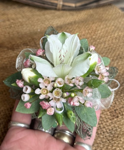 Dainty Sage Lily  Corsage