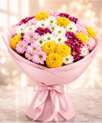 Daisy Fiesta Hand Tied Bouquet
