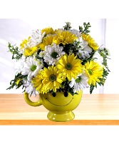 Dunkin' Daisies Ceramic Cup Arrangement
