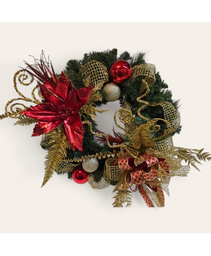 Dark Red and Gold Elegant Wreath  
