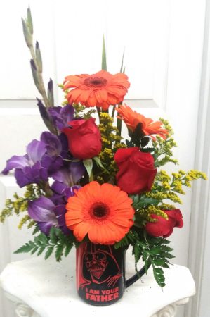 Darth Gerbera Mug Arrangement