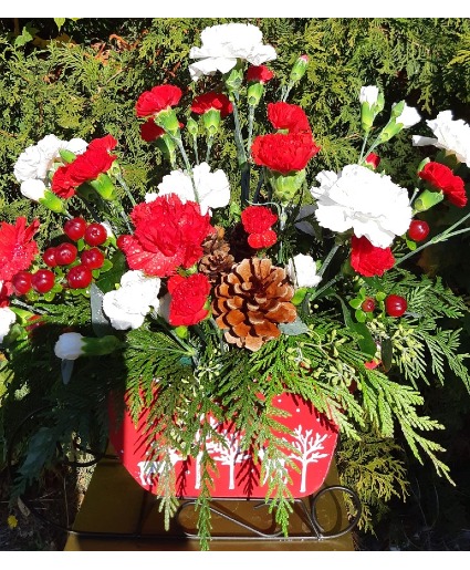 Dashing Through The Snow Sleigh Arrangement centerpiece