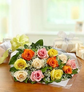 Mixed colors wrapped roses ROSES