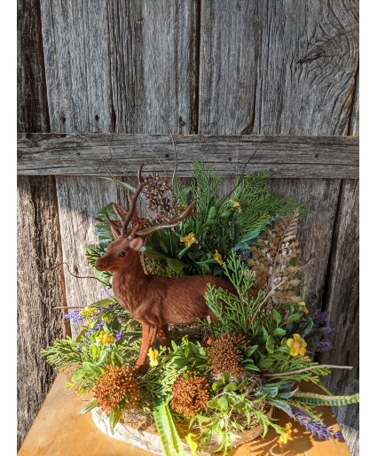 Deer in the forest Silk arrangement