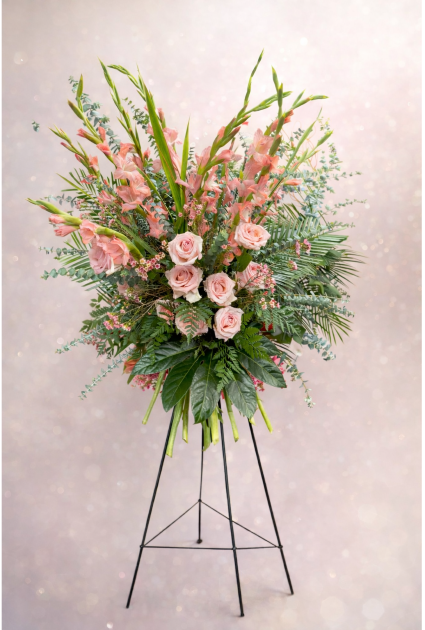 Delicate Pink Blooms Spray Standing Spray