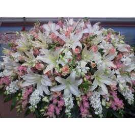 Delicate Pink Casket Spray 