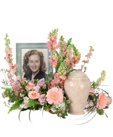 Delicate Remembrance Cremation Flowers   (urn/frame not included)  in Converse, TX | KAREN'S HOUSE OF FLOWERS & CUSTOM CREATIONS