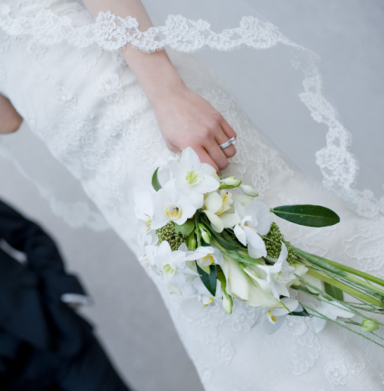 Delicate White  Cascade Bouquet 