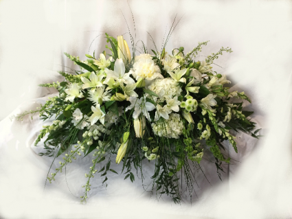 Delicate White Casket Blanket