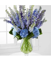 Delphinium and Hydrangea 24hr notice required vase