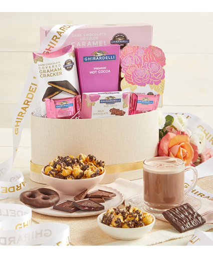 Deluxe Purple Classic Ghirardelli Gift Basket 