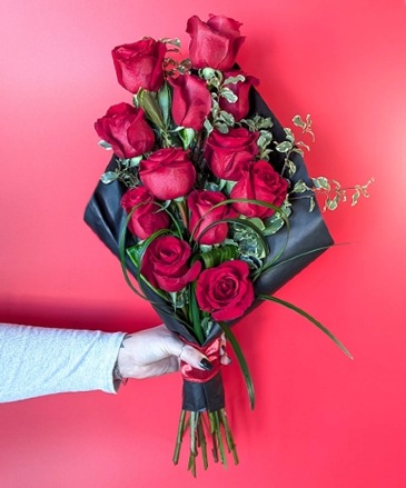 Demure Dozen Wrapped Bouquet in Albany, NY | Ambiance Florals & Events