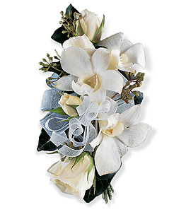 Dendrobium and Rose  corsage