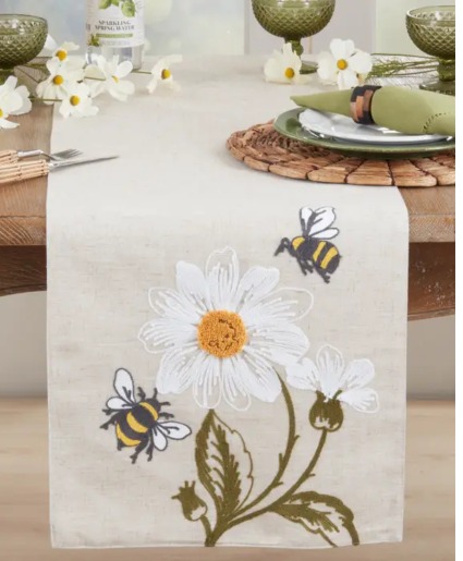 Spring Bee Garden Table Runner 