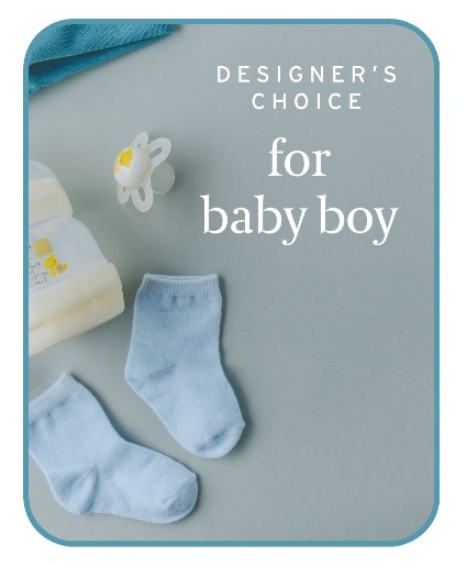 Designer's Choice Baby Boy Flower Arrangement