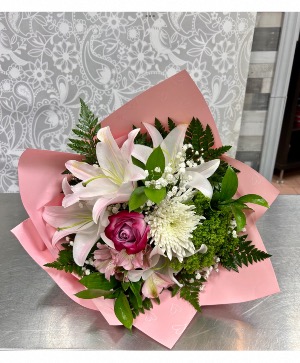 Designers Choice - Pastel Colors  Wrapped Bouquet 