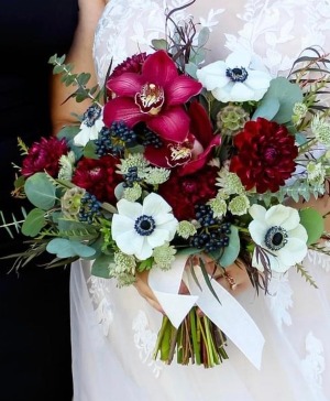 Designers Choice Navy + Burgundy Bouquet 