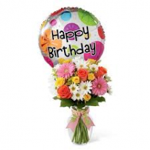Designer's Choice Happy Birthday Bouquet & Mylar 