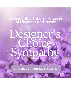 Designer's Choice Sympathy in Purple Flower Arrangement