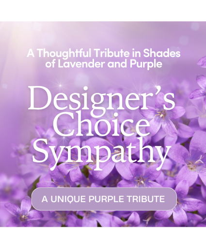 Designer's Choice Sympathy in Purple Flower Arrangement