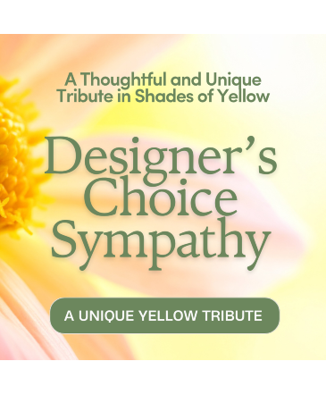 Designer's Choice Sympathy in Yellow Flower Arrangement in Nevada, IA | Flower Bed