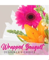 Designer's Choice Seasonal Wrapped Bouquet of Flowers