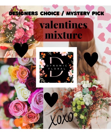 Designers Choice Valentines Day Vase Arrangement  in Syracuse, IN | Dynamic Floral