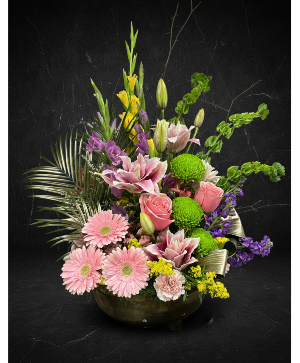 Designers Choice Wicker Basket (unique) Flower Arrangement