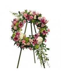 Divine Pink & White Wreath sympathy 