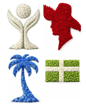 Diseños Politicos forrados en Flores arte