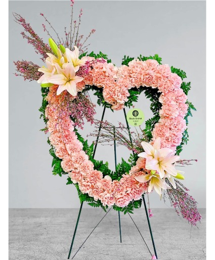 Display Affection Heart standing spray and wreaths