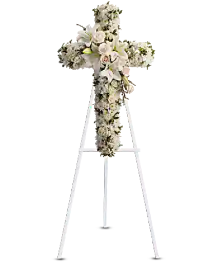 Divine Light Sympathy Arrangement standing and wreath sympathy