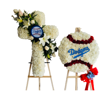 Dodger Funeral Duo Arrangement Mini Package in Whittier, CA | Rosemantico Flowers