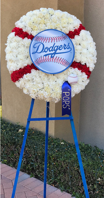 Dodgers Baseball Wreath  in Irvine, CA | Faith And Blooms by Lily Fiore