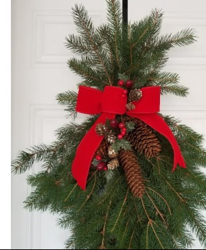 Seasonal Door Swag  Red bow