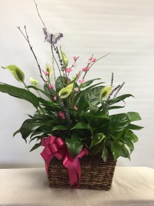 Double Basket Combo Basket With Silk Flowers