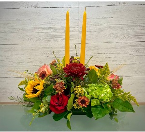 Double candle Thanksgiving  centerpiece Thanksgiving Centerpiece